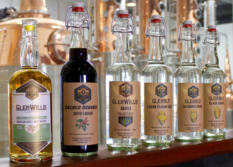 Glencoe Distillery - GlenWillis American Single Malt, Sacred Ground Coffee Liqueur, Aquila, Lemon Flavor Vodka, Cucumber Vodka, Silver Vodka