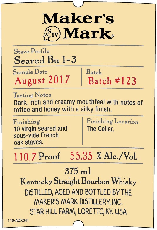 Maker's Mark Distillery - Limited Edition Seared-Bu-1-3 Kentucky Straight Bourbon Whisky