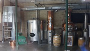 Koval Distillery Retail and Tasting Room distillation equipment.