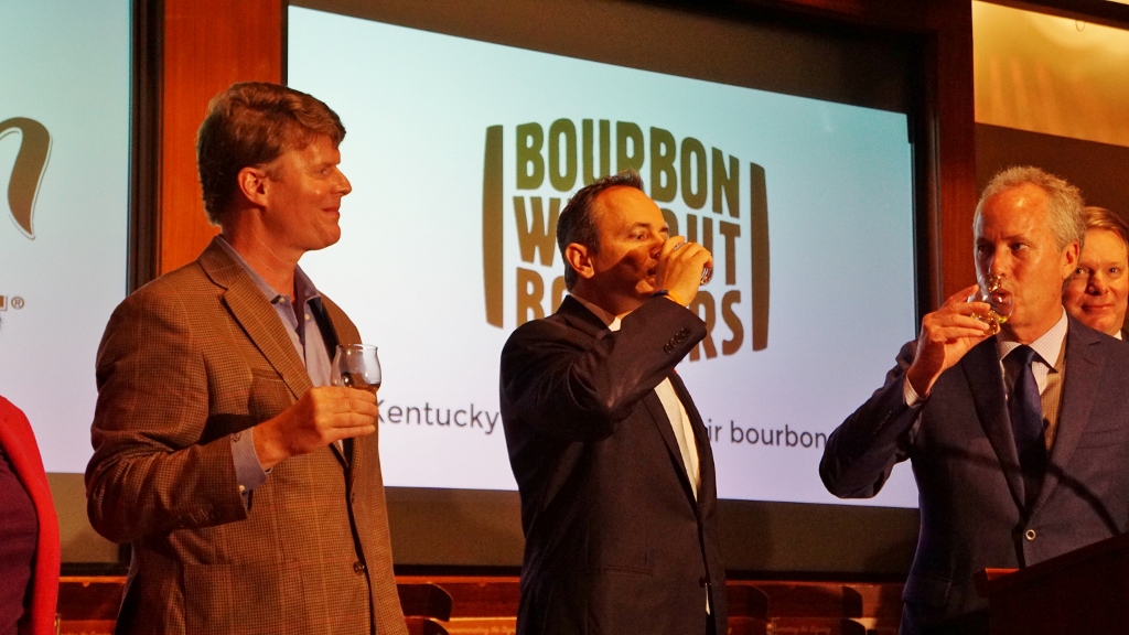 Kentucky Distillers' Association - Governor Matt Bevin and Mayor Greg Fischer Share a Bourbon