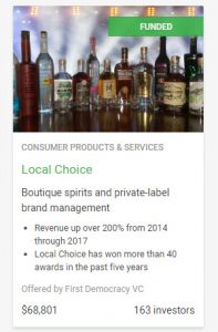 Local Choice Spirits - Crowdfunding, Spirits Brands, FUNDED