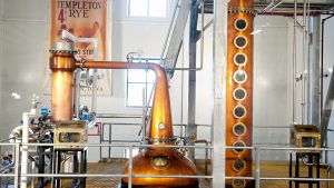 Templeton Rye Distillery - Forsyths 375 Gallon Copper Pot Still and 36 Foot Tall Copper Column Still