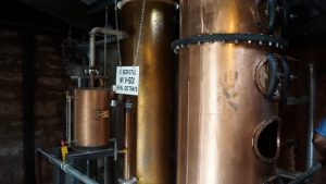Castle & Key Distillery - Vendome Copper & Brass Works Copper Column Stills Side by Side