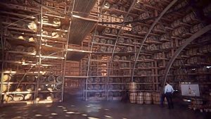 Kentucky Owl Park - Rendering 7, Barrels inside the Rickhouse