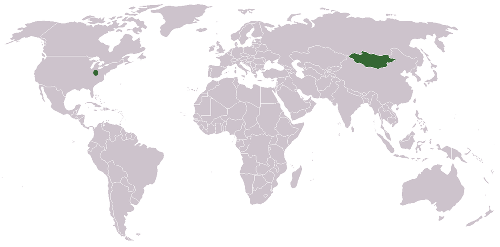 World Map - Mongolia to Kentucky