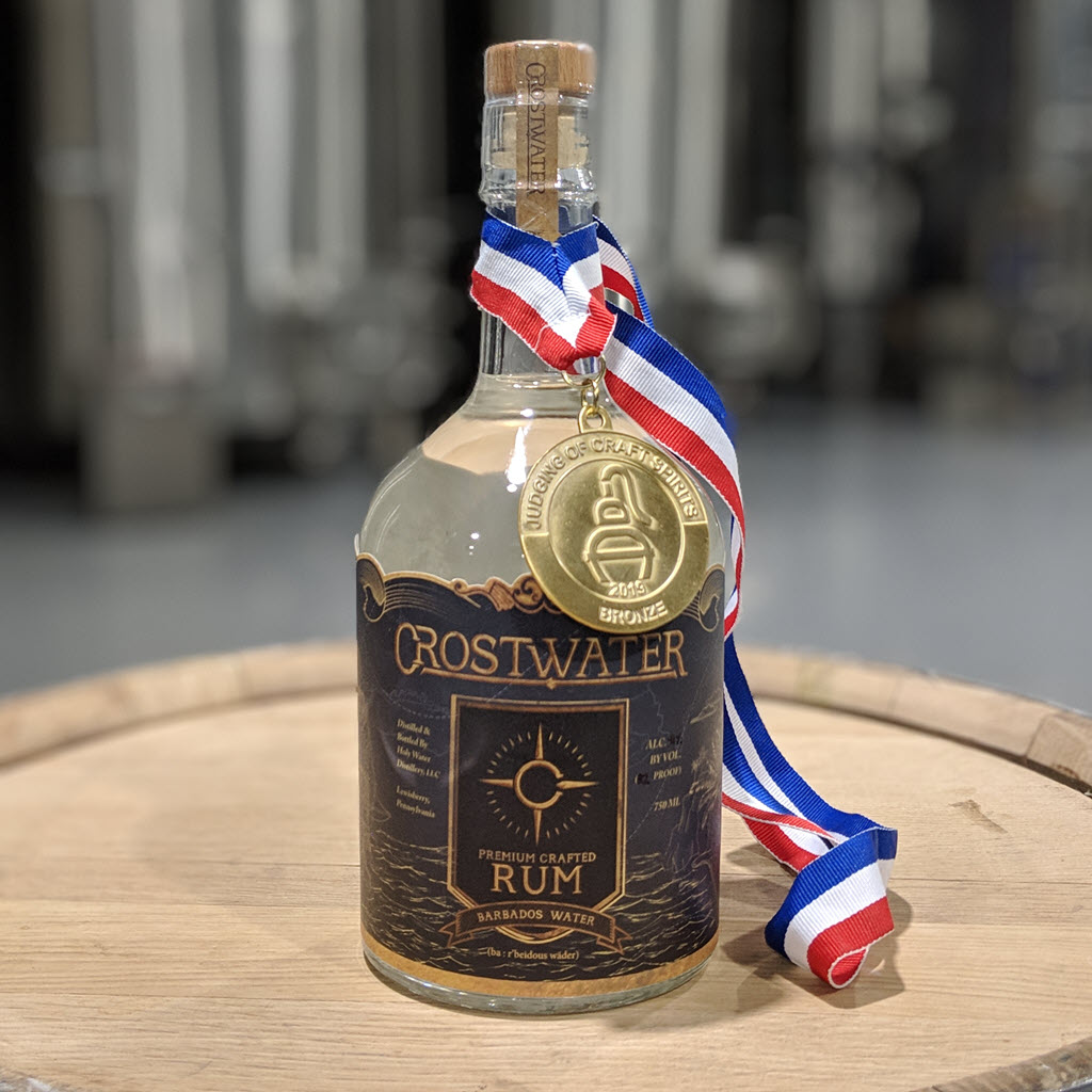 Crostwater Distlled Spirits - Crostwater Premium Crafted Rum Bottle with 2019 ADI Bronze Medal
