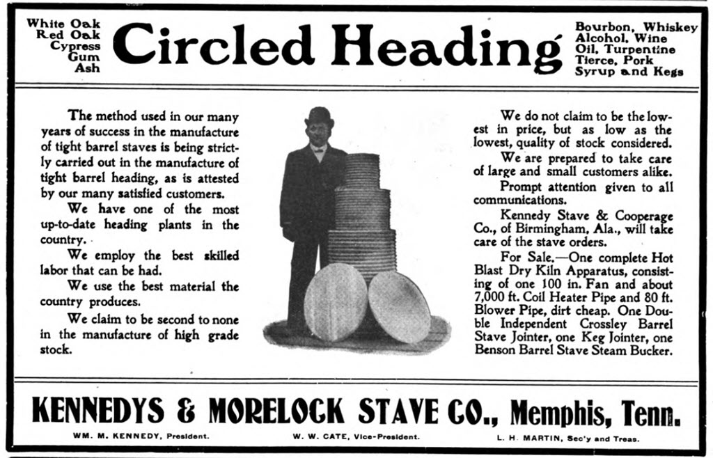 The Barrel and Box, March 1906, Advertisement for Kennedys & Morelock Stave Co