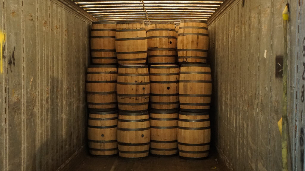 Brown-Forman Cooperage - A Truckload of Whiskey Barrels Headed to the Distillery