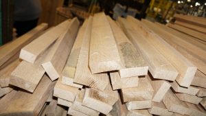 Brown-Forman Cooperage - Planed Oak Staves Ready for Barrel Making
