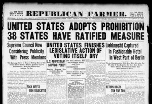 Republican Farmer - United States Adopts Prohibition 38 States Have Ratified Measure, January 17, 1919