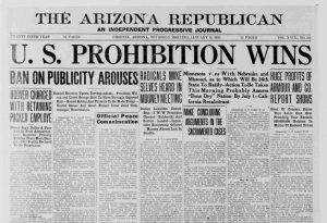 The Arizona Republican January 16, 1919 - U.S. Prohibition Wins