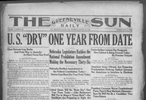 The Greenville Daily Sun - U.S. 'Dry' One Year from Date, January 16, 1919