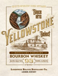 Limestone Branch Distillery - Yellowstone Kentucky Straight Bourbon Whiskey Bottle Label 2019