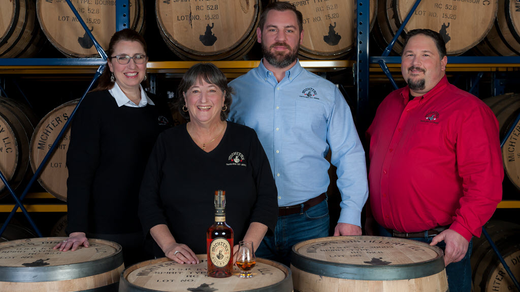 Michter's Distillery - Master of Maturation Andrea Willson, Master Distiller Emerita Pam Heilmann, Distiller Matt Bell and Master Distiller Dan McKee