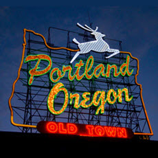 Portland, Oregon - White Stag Sign