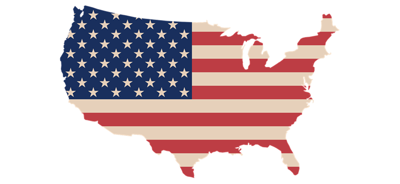 USA Map Flag