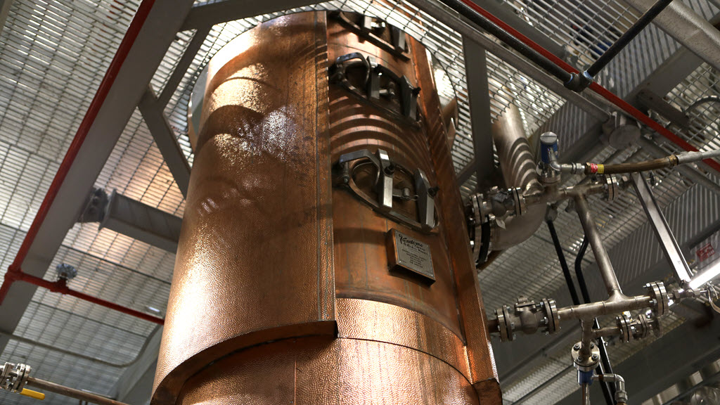 Bulleit Distilling - Vendome Copper & Brassworks 40.7 Foot Tall Copper Column Still