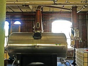 Kings County Distillery - New Vendome Copper & Brass Works 1350 Gallon Submarine Style Still with Gooseneck Condensor