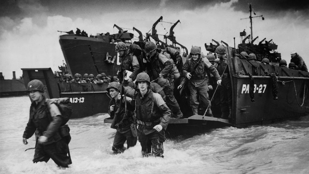Roy Taylor Jr. Storming the Beach at Normandy on D-Day, June 6, 1944