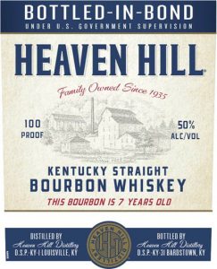 Heaven Hill Distillery - Heaven Hill Bottled in Bond 7 Year Old Kentucky Straight Bourbon Whiskey Label Front