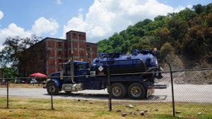 Jim Beam Bourbon - The Old Crow Distillery July 2019, PECCO Truck Working on Cleanup
