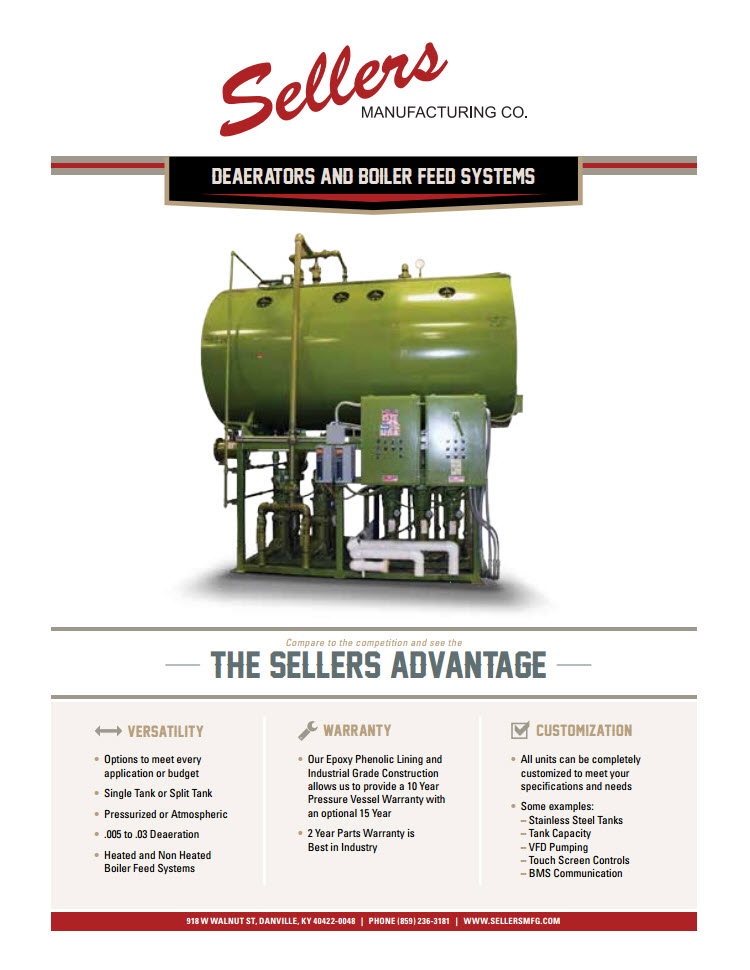 Sellers Manufacturing - Deaerators and Boiler Feed Systems 08-2016