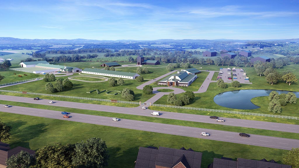 Nearest Green Distillery - Rendering, Aerial View of Entire Grounds