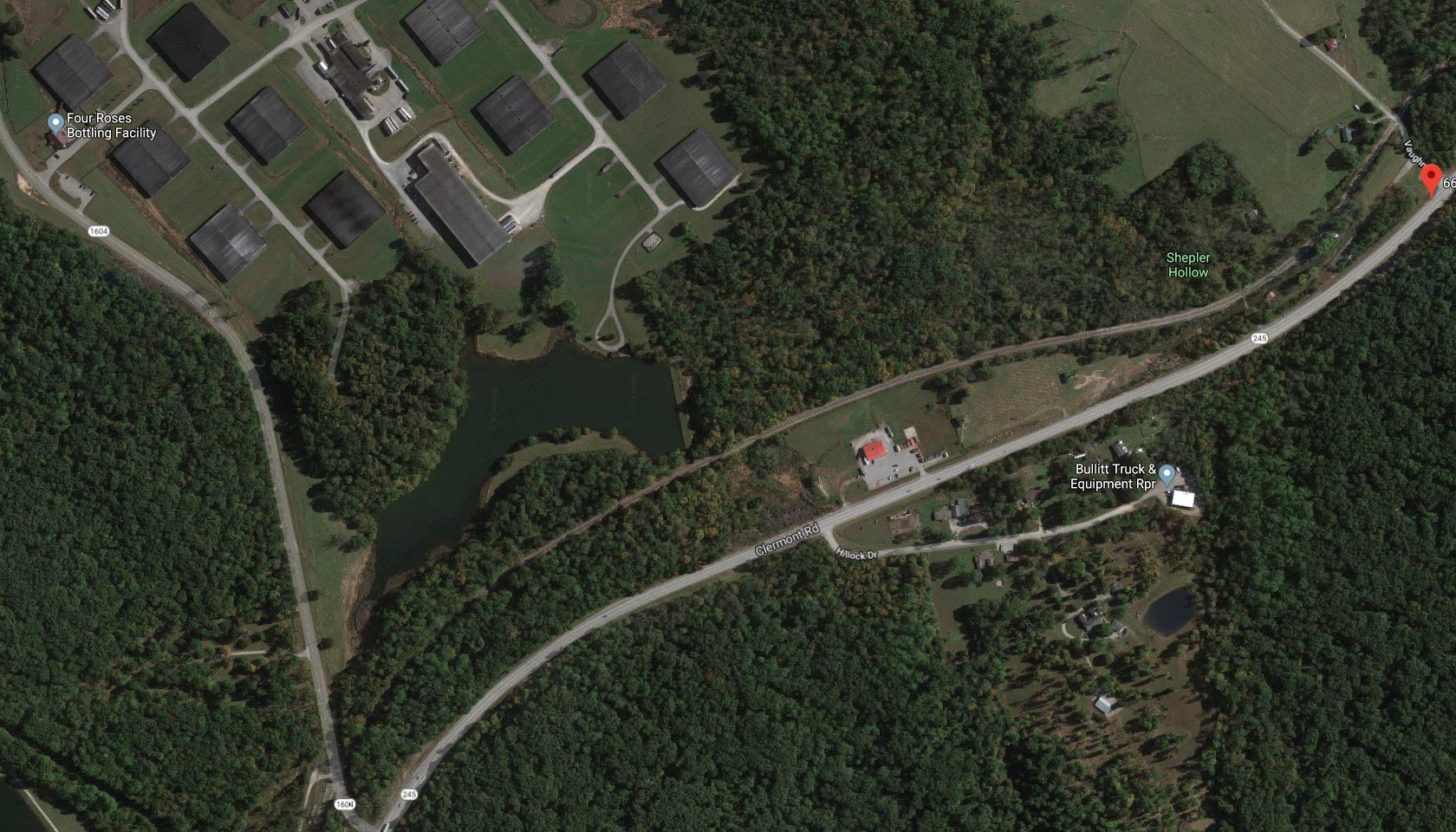 Kentucky Bourbon Trail Property for Sale - 6628 Clermont Road, Cox's Creek, KY 40013, Aerial View