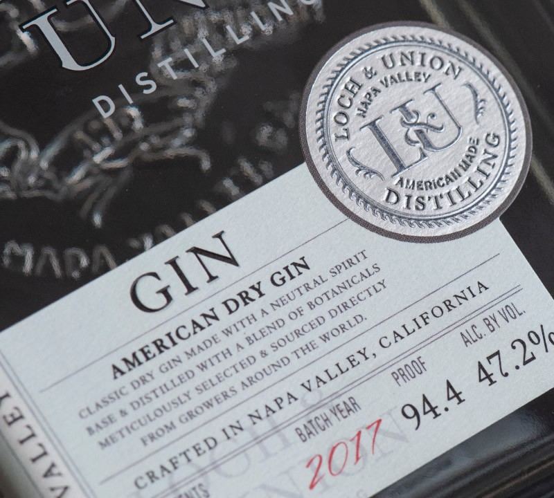 Loch & Union Distilling - American Dry Gin Bottle Label