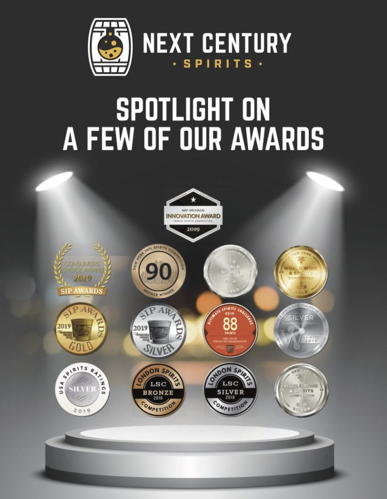 Next Century Spirits - Spotlight on a Few of Our Awards