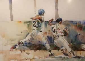 Richard Sullivan - Hall of Fame Painting, Braves vs. Cardinals 1964, 2014, Watercolor