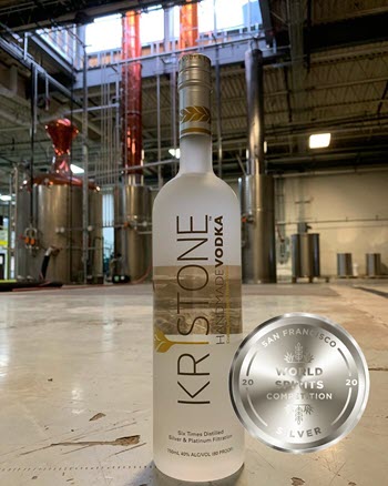 Crystal Rain Distillery - Kristone Organic Vodka, 2020 Silver Medal Winner San Francisco Spirits Competition