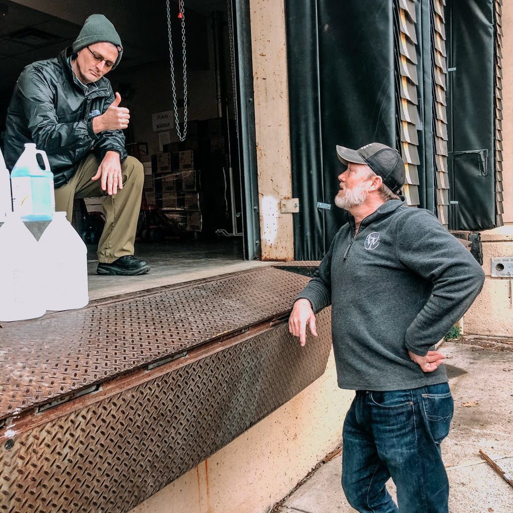 Wilderness Trail Distillery - Shane Baker Delivering Hand Sanitizer