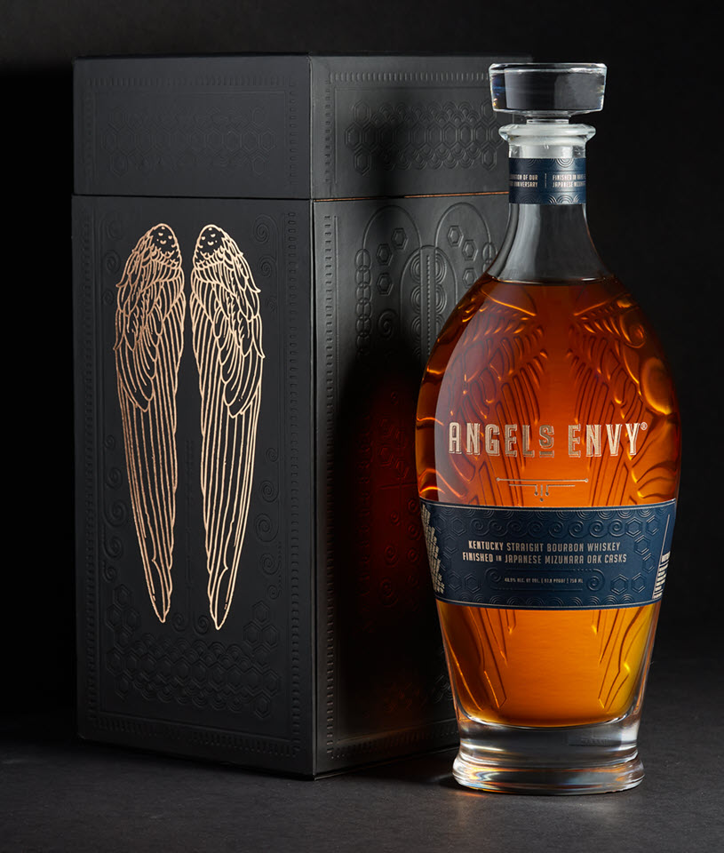 Angel's Envy Distillery - Angel's Envy Kentucky Straight Bourbon Whiskey Finished in Japanese Mizunara Oak Casks, Bottle and Box
