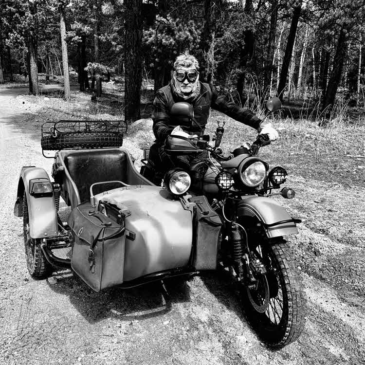 Blackened Whiskey - Master Distiller Rob Dietrich on his Russian Ural motorcycle with a sidecar