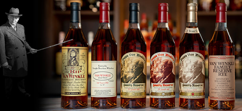 Old Rip Van Winkle Distillery - Old Rip Van Winkle 10, 12, 15, 20 & 23 Year Old Bourbons and 13 Year Old Rye, 2020 Release