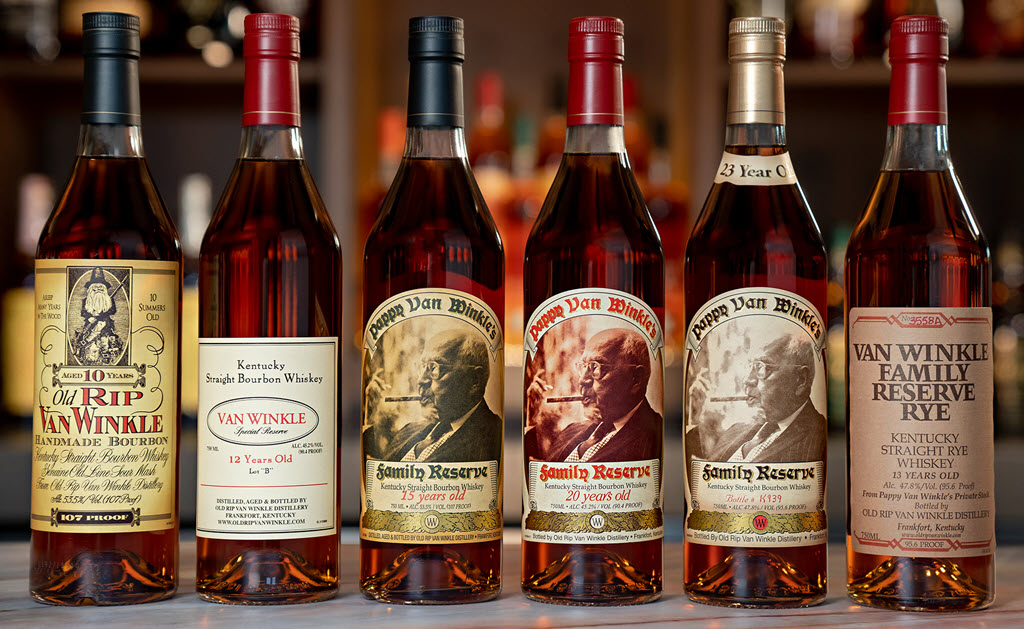 Old Rip Van Winkle Distillery - Old Rip Van Winkle 10, 12, 15, 20 & 23 Year Old Bourbons and 13 Year Old Rye, 2020 Release