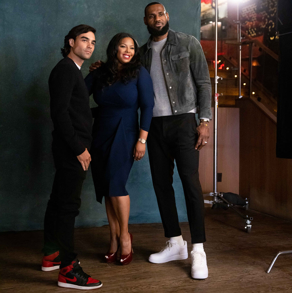 Lobos 1707 Tequila Founder and Chief Creative Officer Diego Osorio, CEO Dia Simms and NBA Star LeBron James