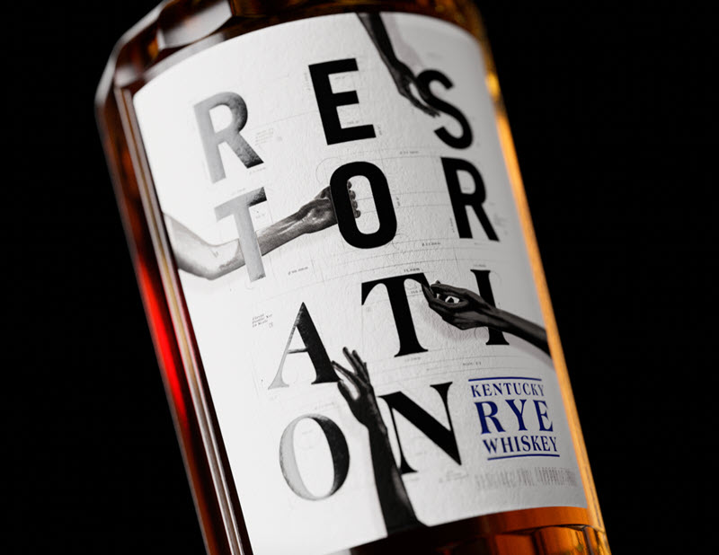 Castle & Key Distillery - RESTORATION Kentucky Rye Whiskey, Bottle Label