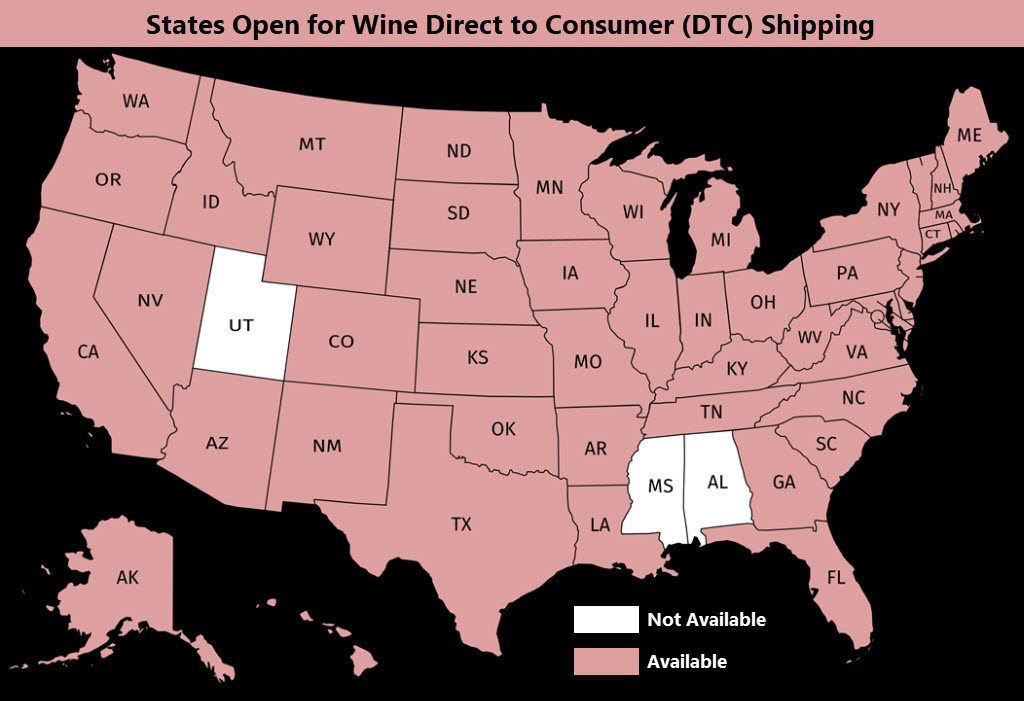 Direct to Consumer - States that Allow DTC Wine Shipments