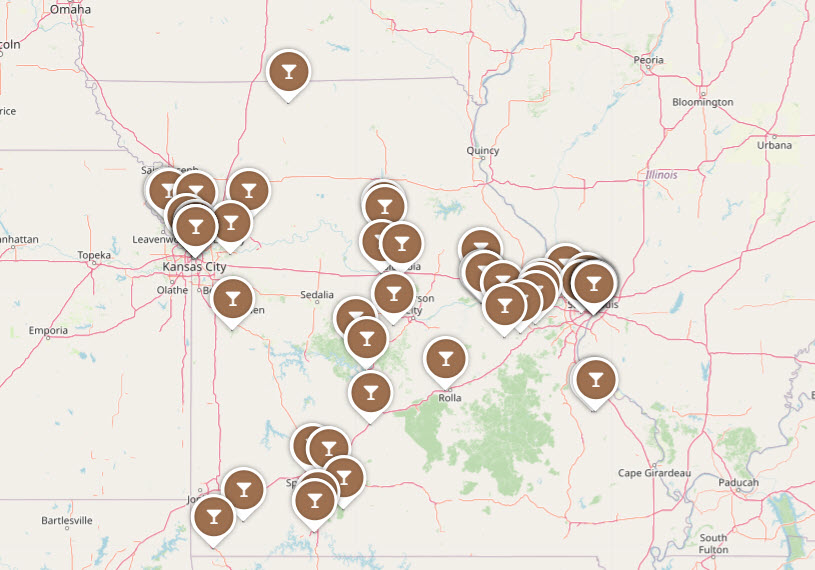 Missouri Distillery Trail Map