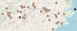 North Carolina Distillery Trail Map