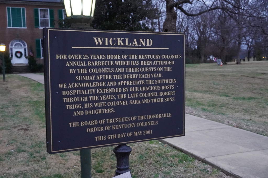 Wickland - Home of Three Governors, Bardstown, Kentucky, Sign