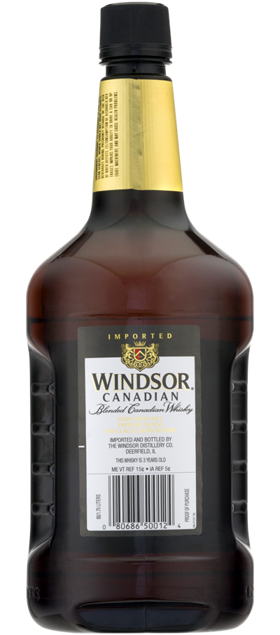 Windsor Canadian Blended Canadian Whiskey 175L Back