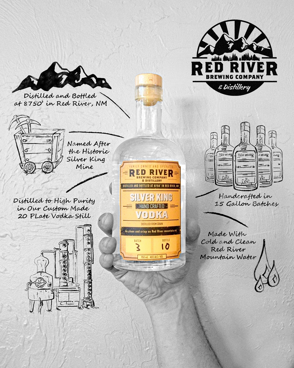 Red River Brewery & Distillery - Spirits, Silver King Vodka