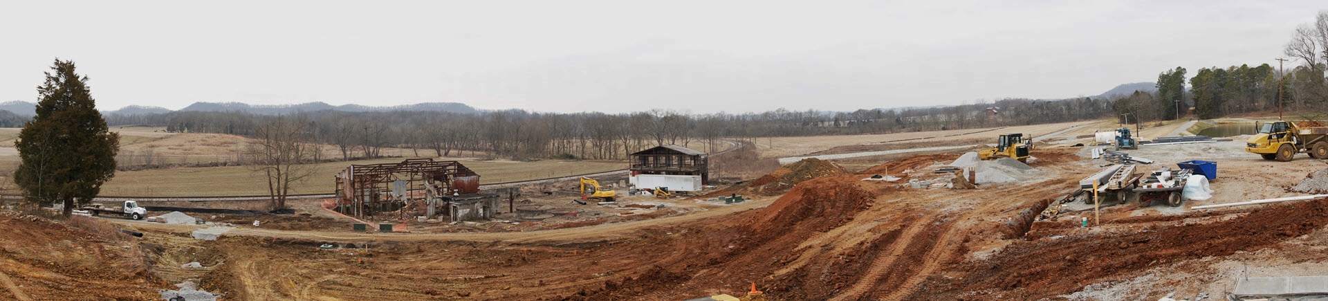 Log Still Distillery - The Original Head and Dant Distillery along the Railroad Tracks Panoramic