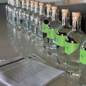 Far North Spirits - White whiskey distillates and sensory questionnaires.