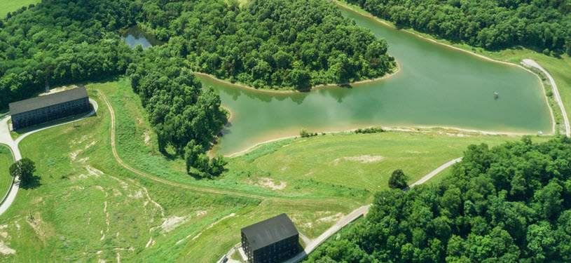 Maker's Mark Distillery - Aerial View of the Reservoir in Loretto, Kentucky