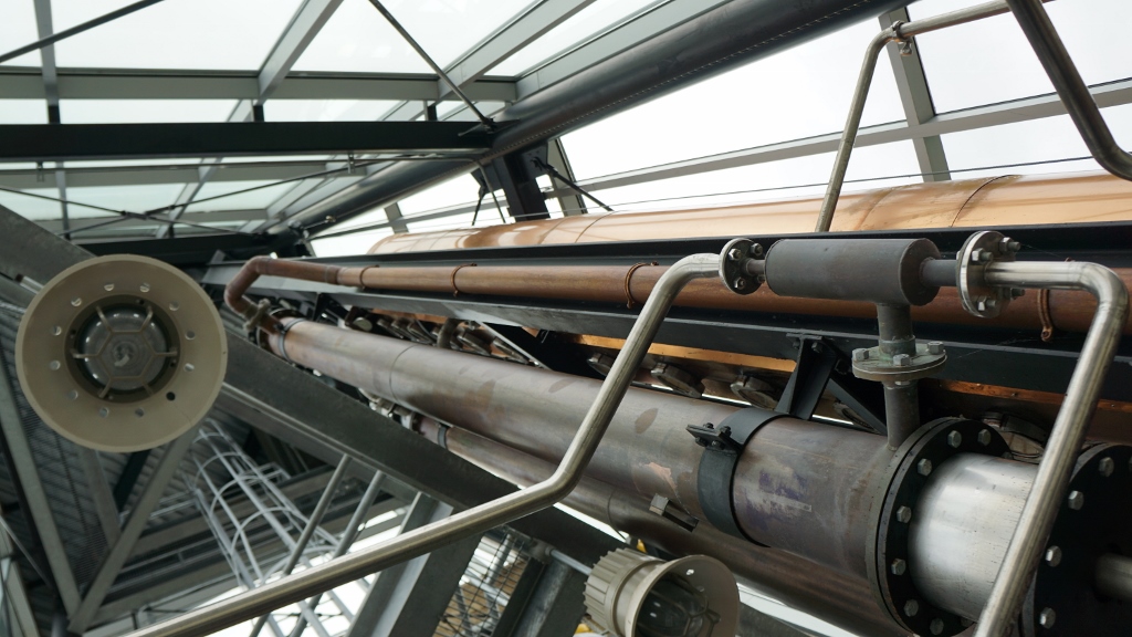 New Riff Distilling - 24 inch x 60 foot tall, Vendome Copper & Brass Works Column Still
