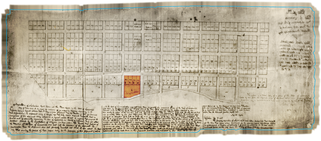 Evan Williams Bourbon Experience - Historic Map of 'Square 6' along Louisville's Whiskey Row